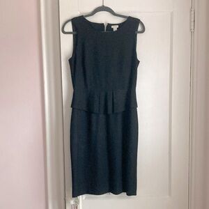 Jcrew Peplum Sheath Dress Size 6 Black